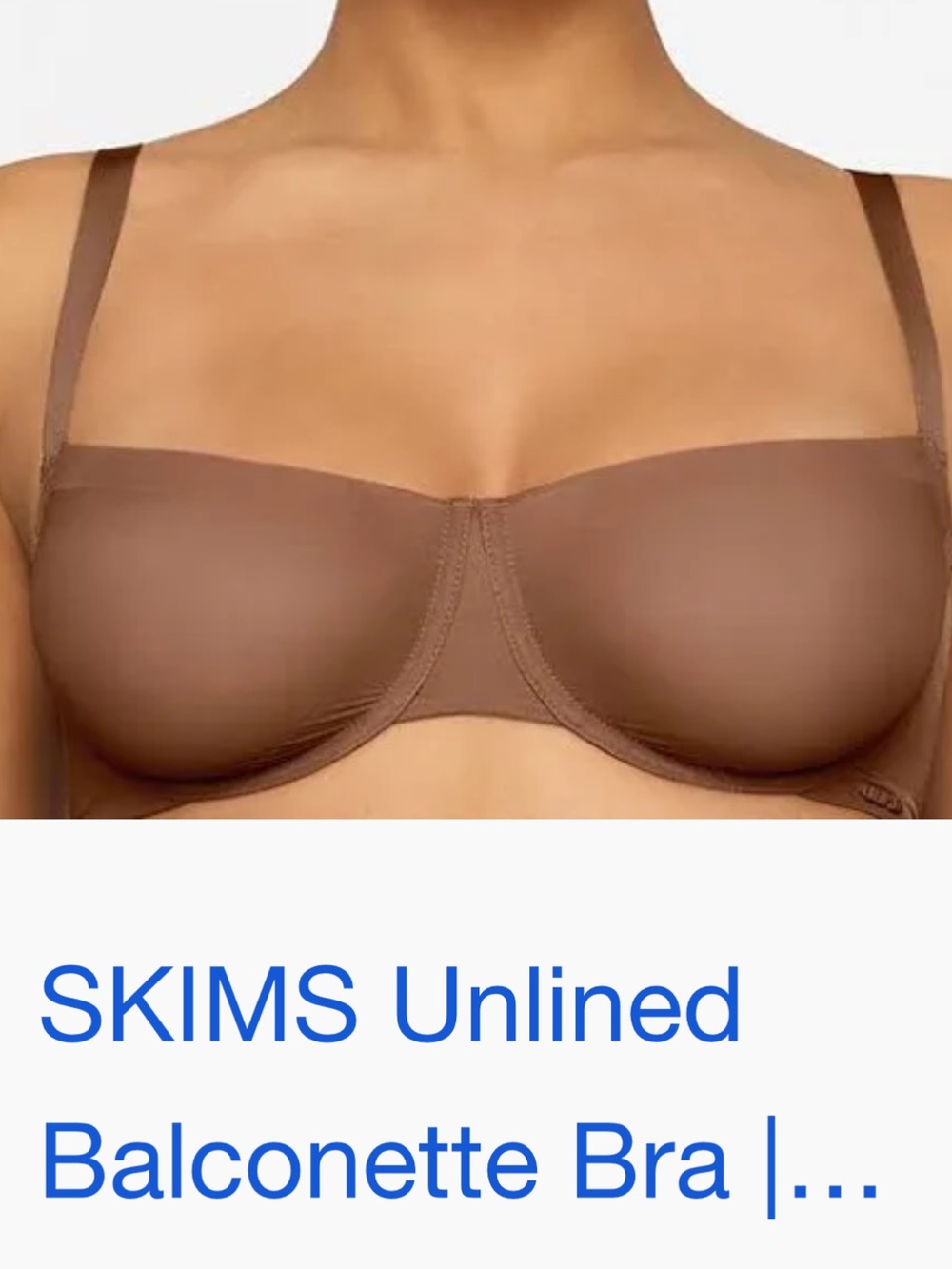SKIMS Unlined Balconette Bra — Colour - Jasper Size - 34 DDD